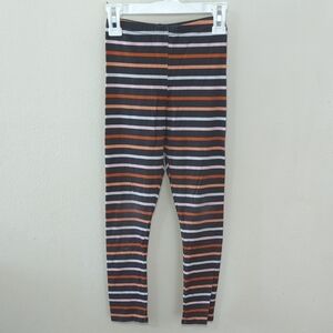 Vivie and Ash Striped Leggings Black Orange White Girls Size 8/9